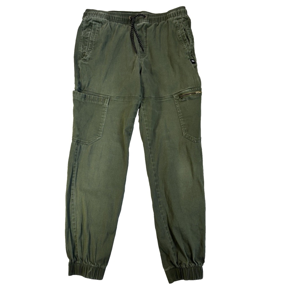 Tony Hawk Men's Med Army Green Twill Cargo Joggers Skater Urban Streetwear